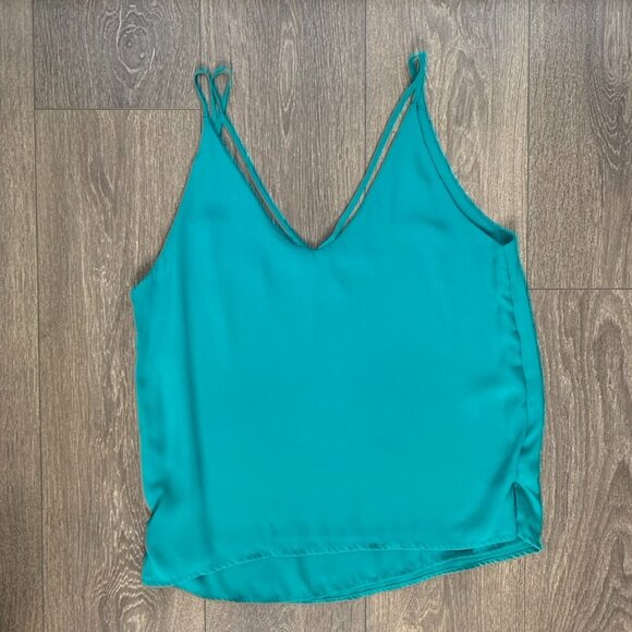 Ardene Tank Top Cami Blouse Green Teal Polyester Size Medium - Picture 8 of 14